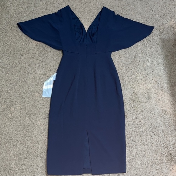 Dress The Population Louisa Butterfly Sleeve Cocktail Dress Navy XS - Picture 9 of 14